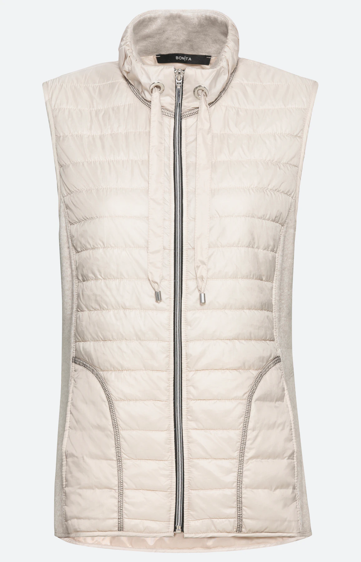 Dunne bodywarmer met stretchinzetten