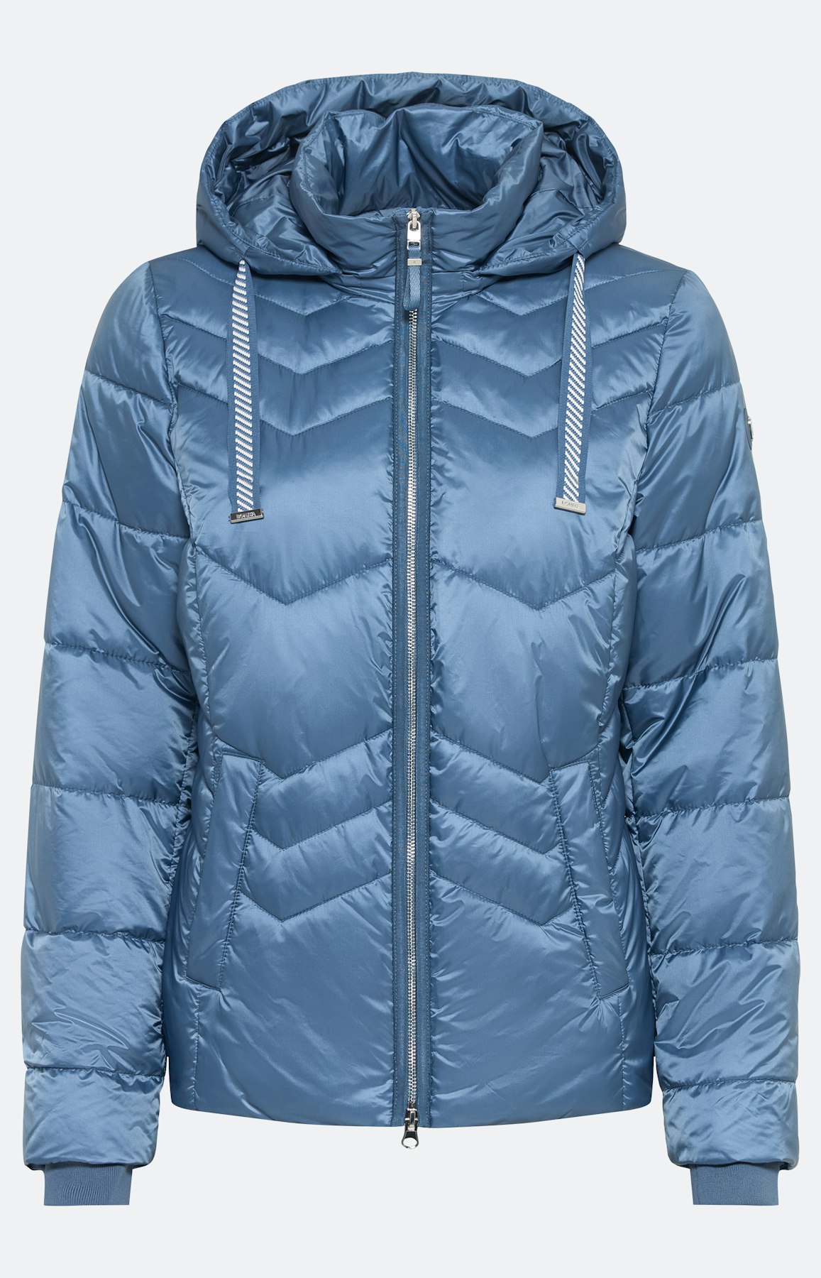 Gewatteerd jack met capuchon en boorden