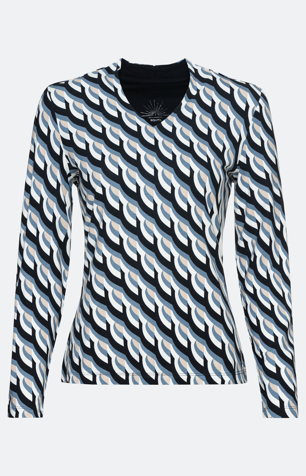 Shirt met lange mouwen en V-hals