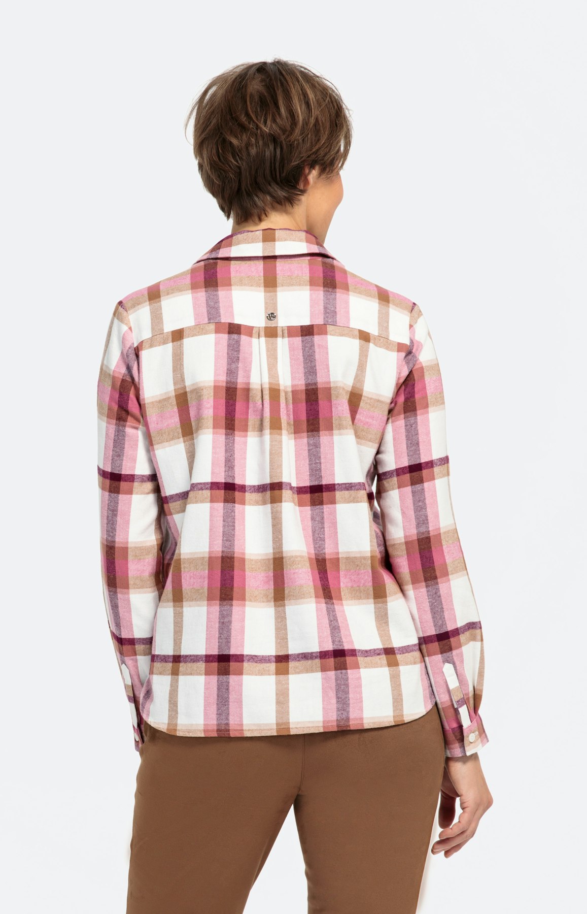 Karierte Langarm-Bluse