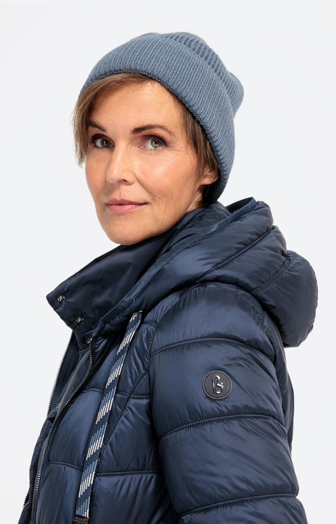 Einfarbige, gefütterte Strick-Beanie