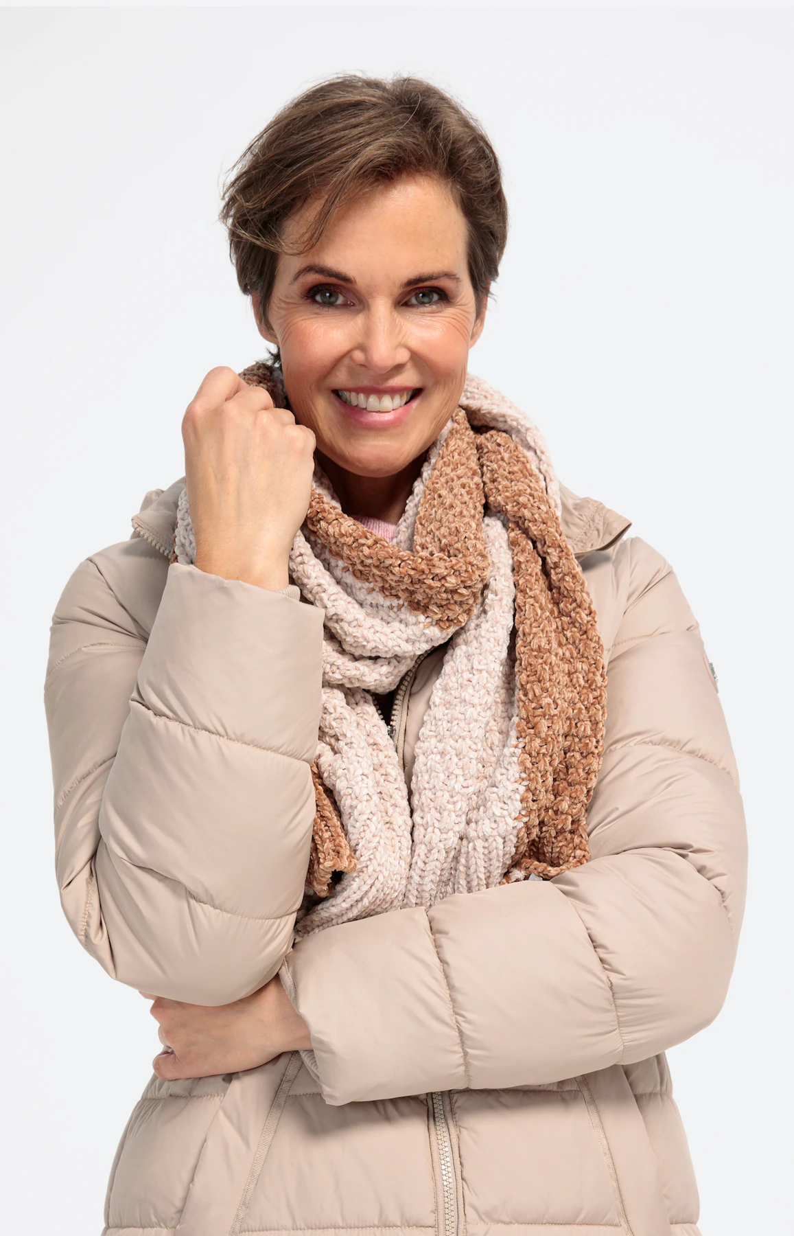 Zweifarbiger Chenille-Schal