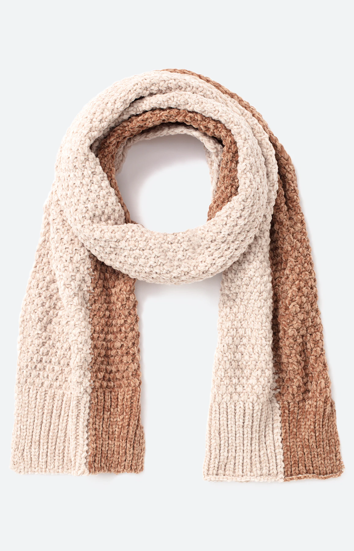 Zweifarbiger Chenille-Schal