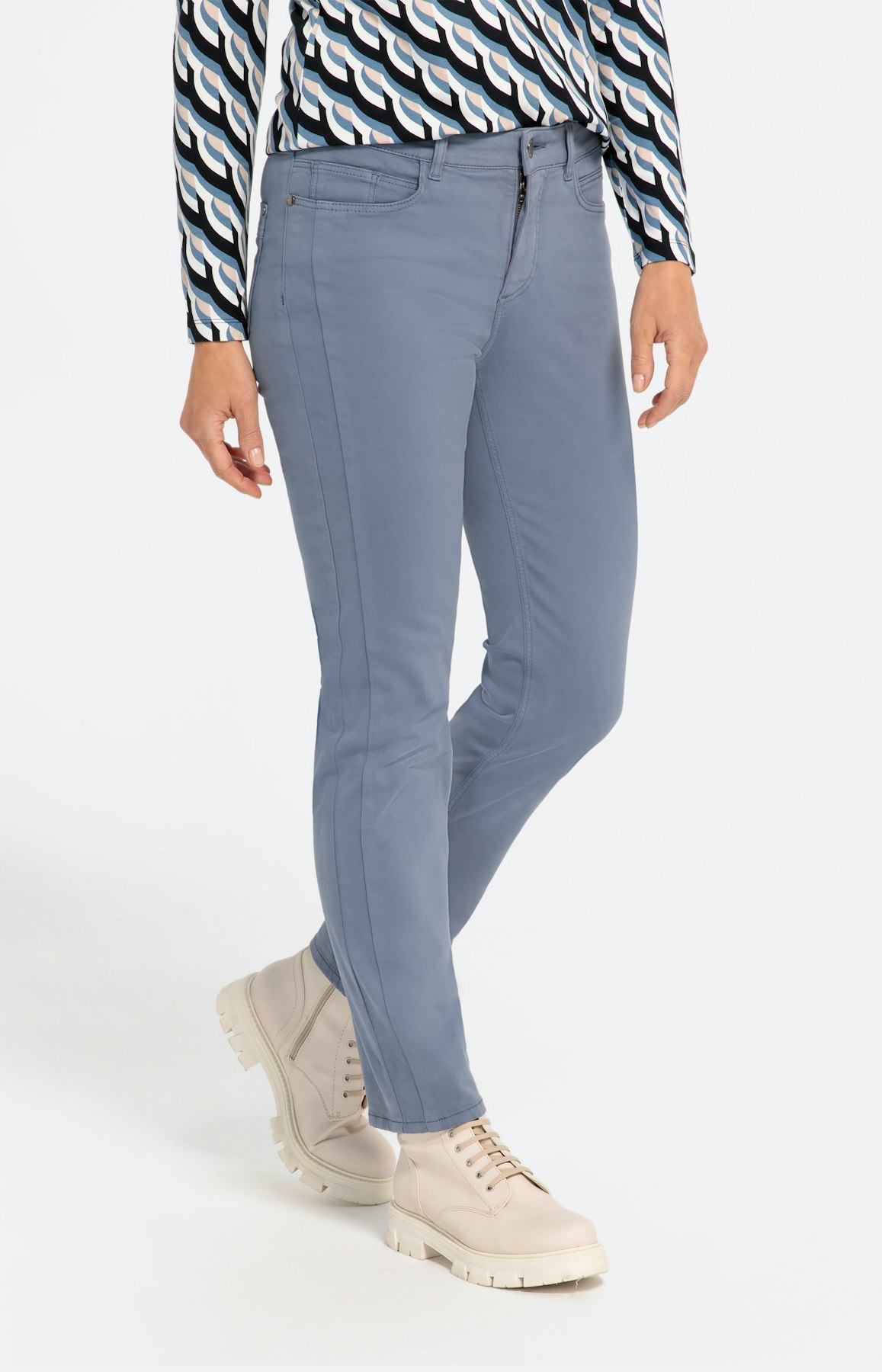 Stretch-Denim-Hose mit Galonstreifen