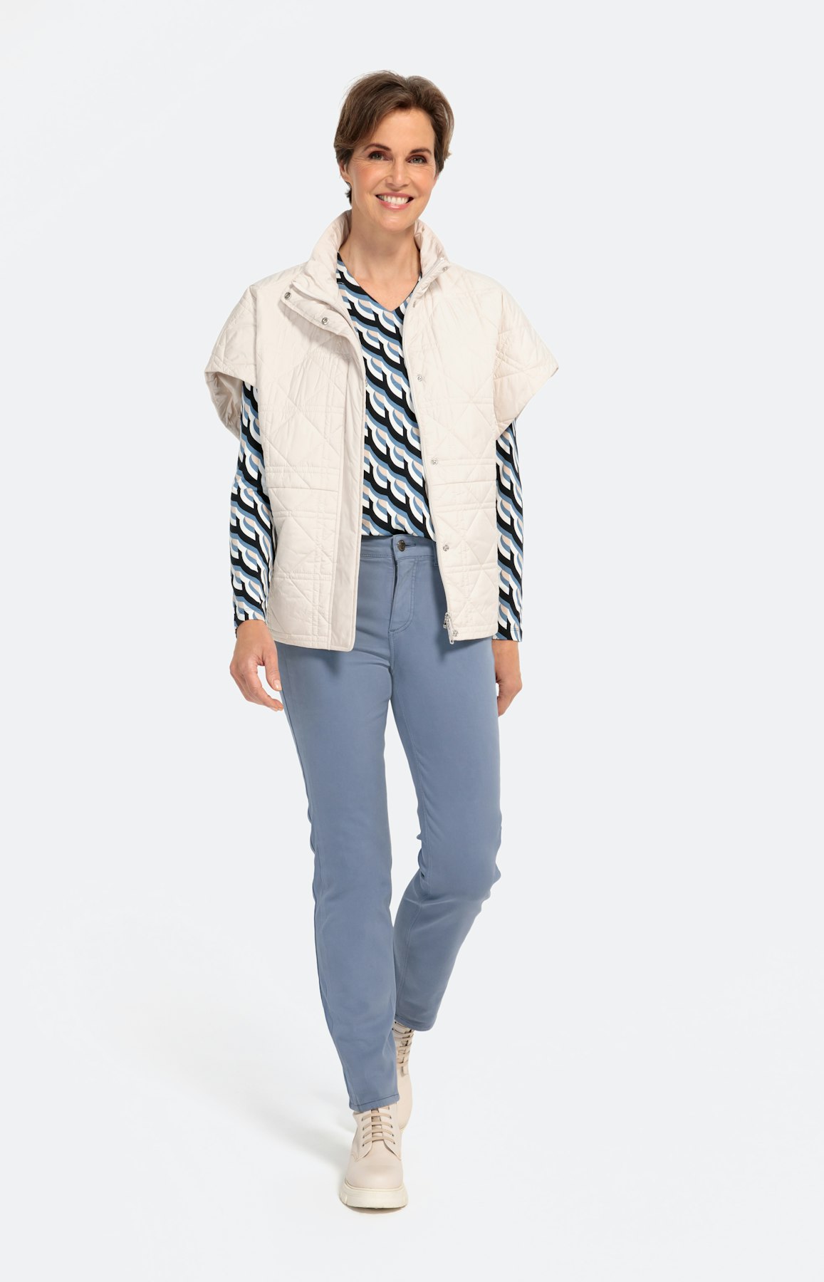 Stretch-Denim-Hose mit Galonstreifen