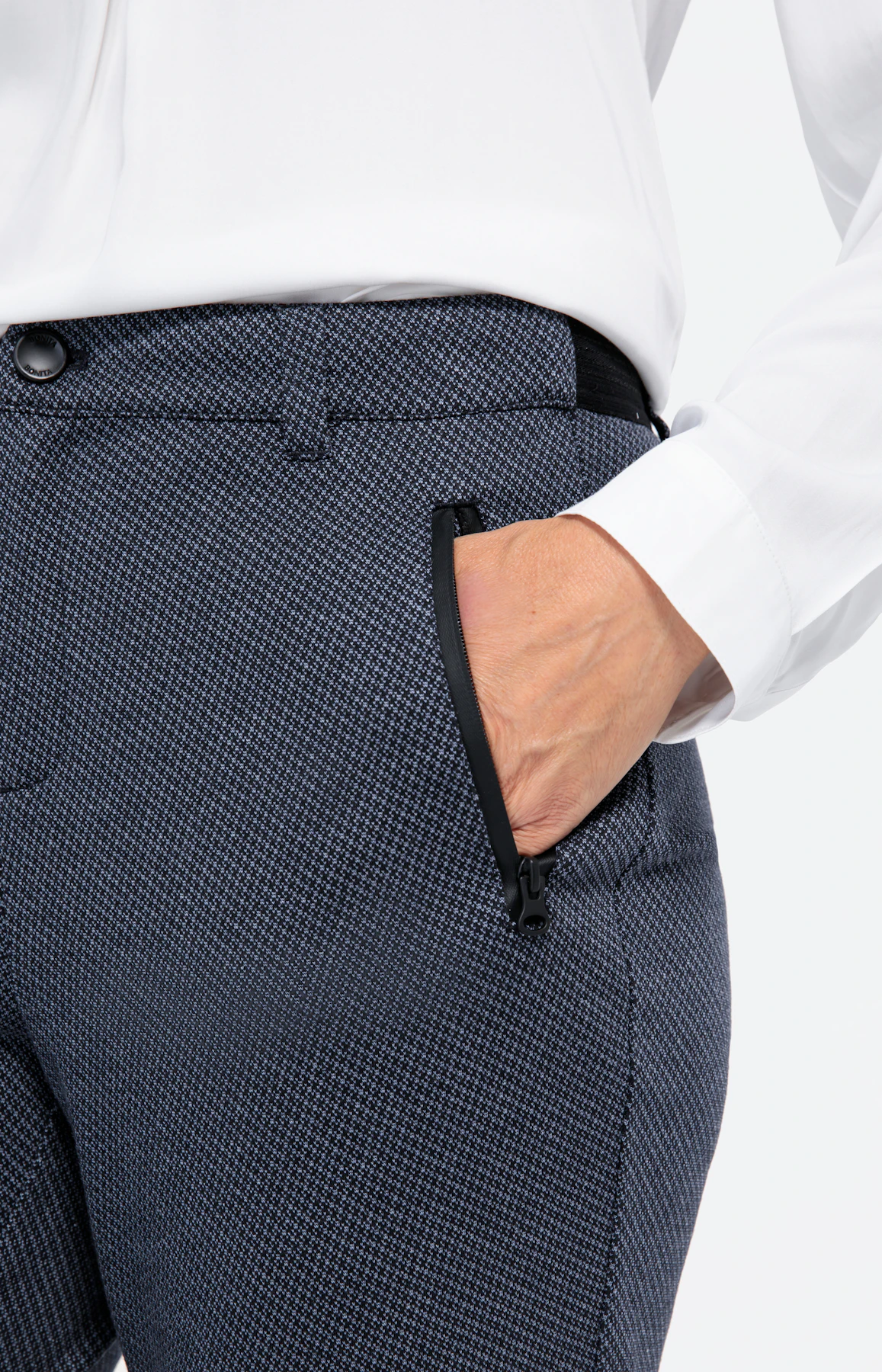 Broek met smalle pijpen, elastische band