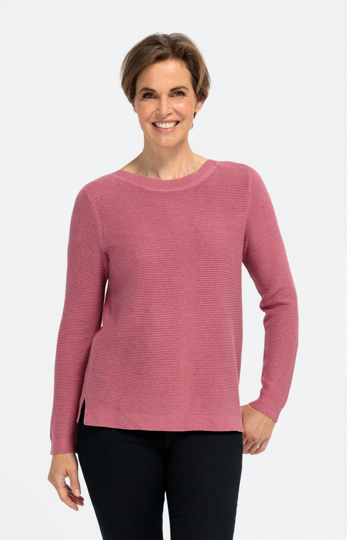 Feinstrickpullover mit Struktur