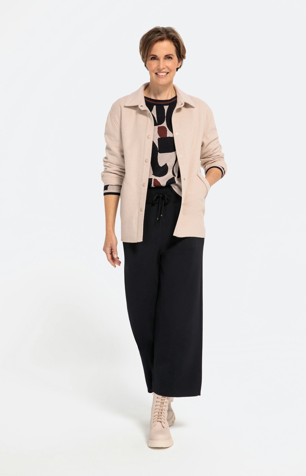 Strick-Culotte mit weitem Bein