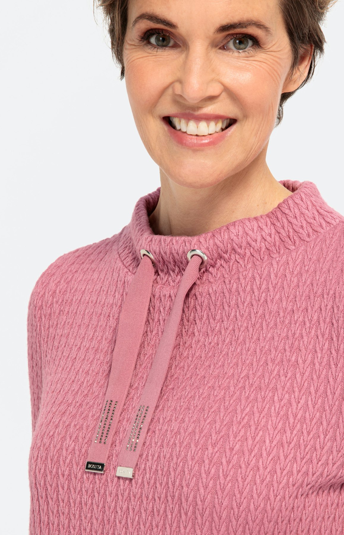 Jacquard-Sweatshirt mit Blusensaum