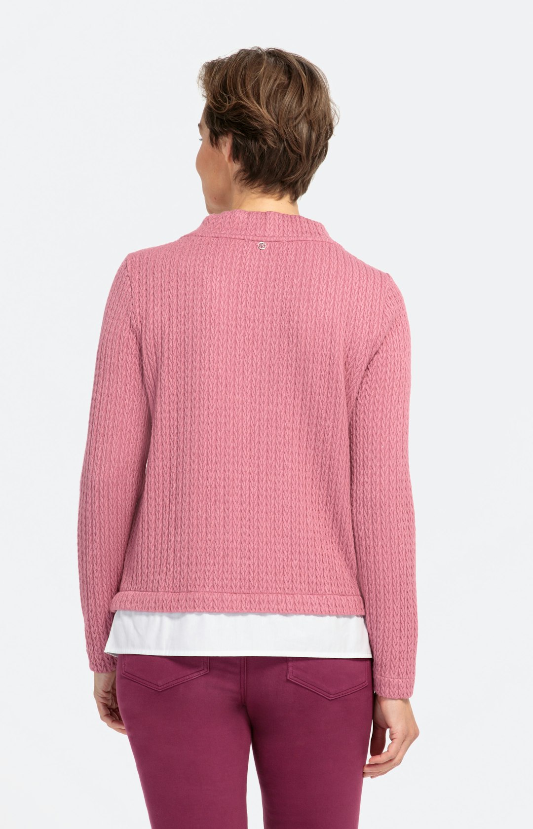 Jacquard-Sweatshirt mit Blusensaum