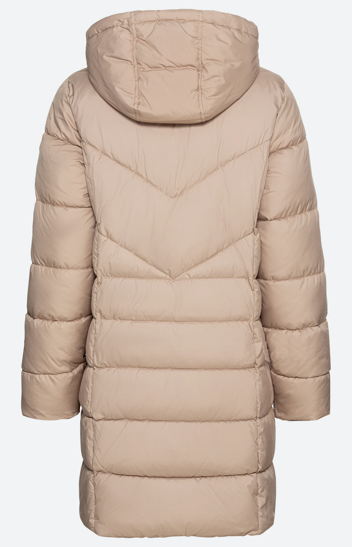 Steppmantel mit Kapuze und hohem Kragen
