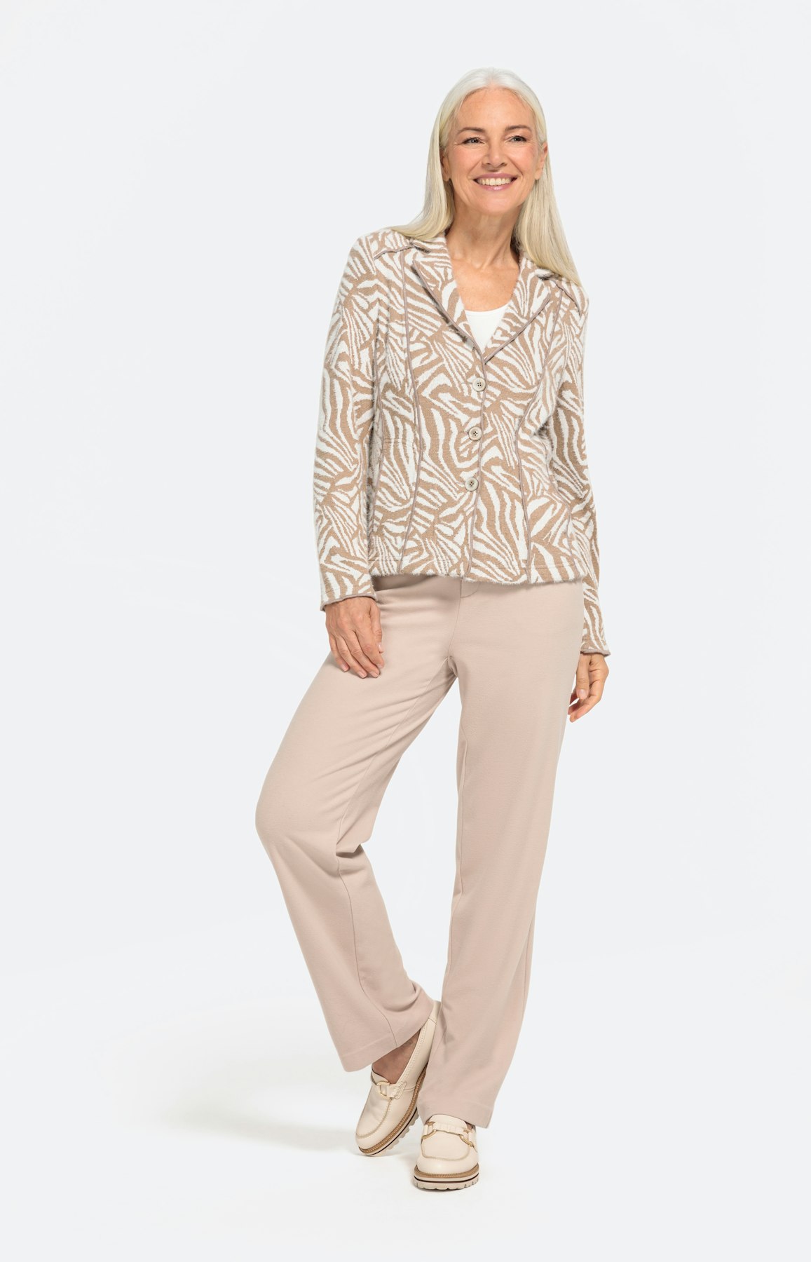 Jaquard-Blazer mit Knopfleiste