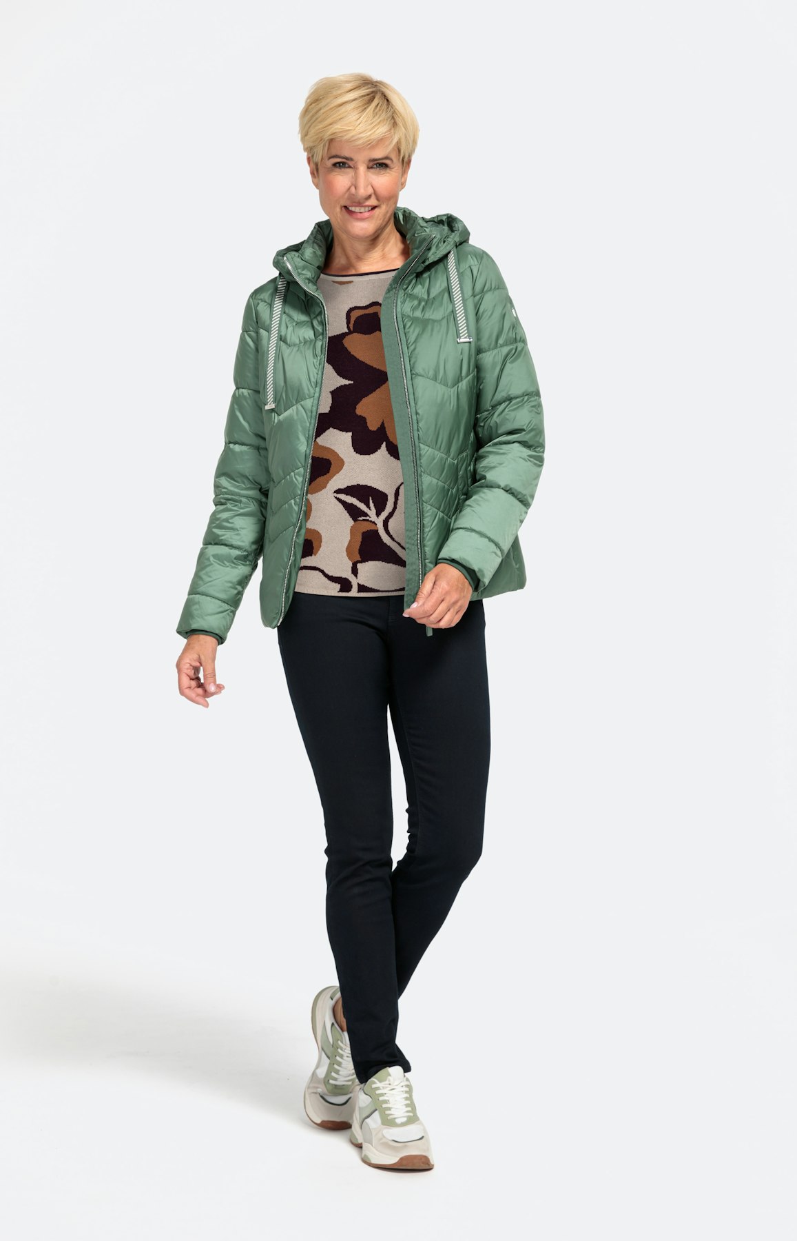 Jacquard-Pullover mit Blumenmuster