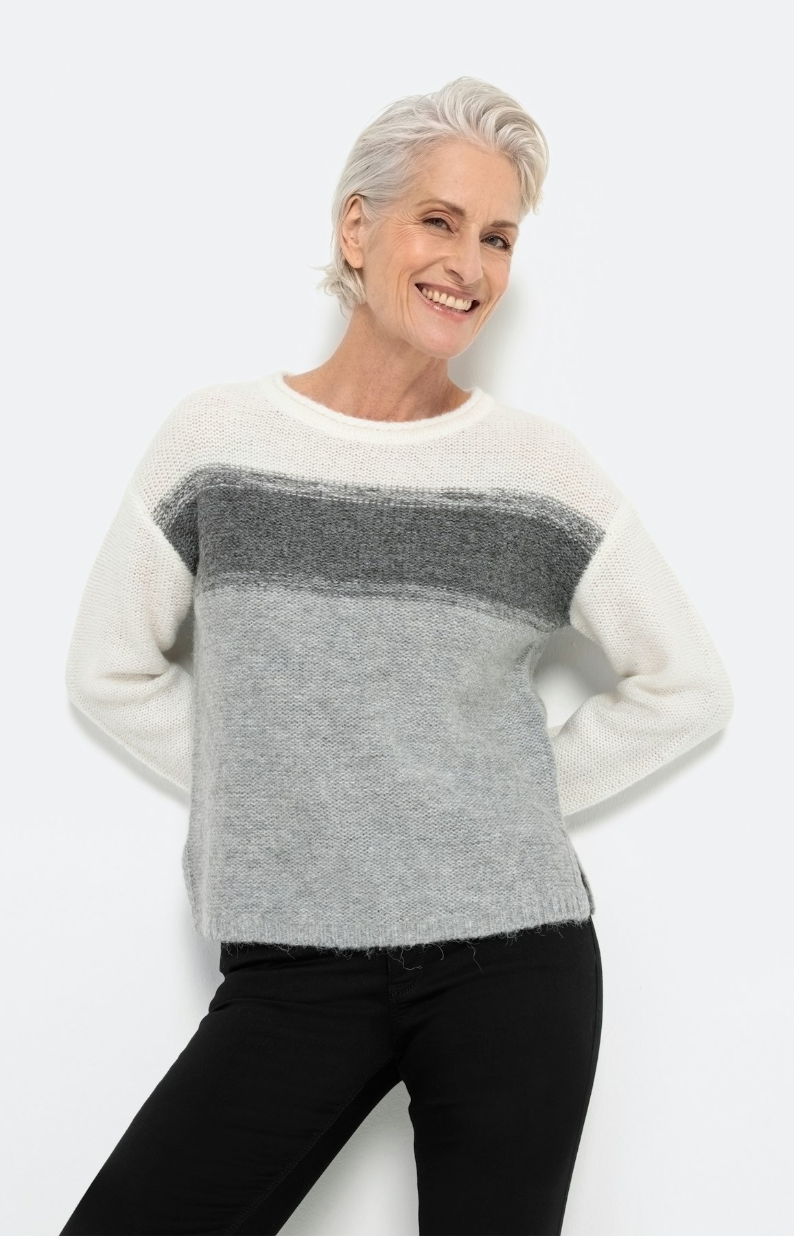 Feinstrickpullover mit Rippbündchen