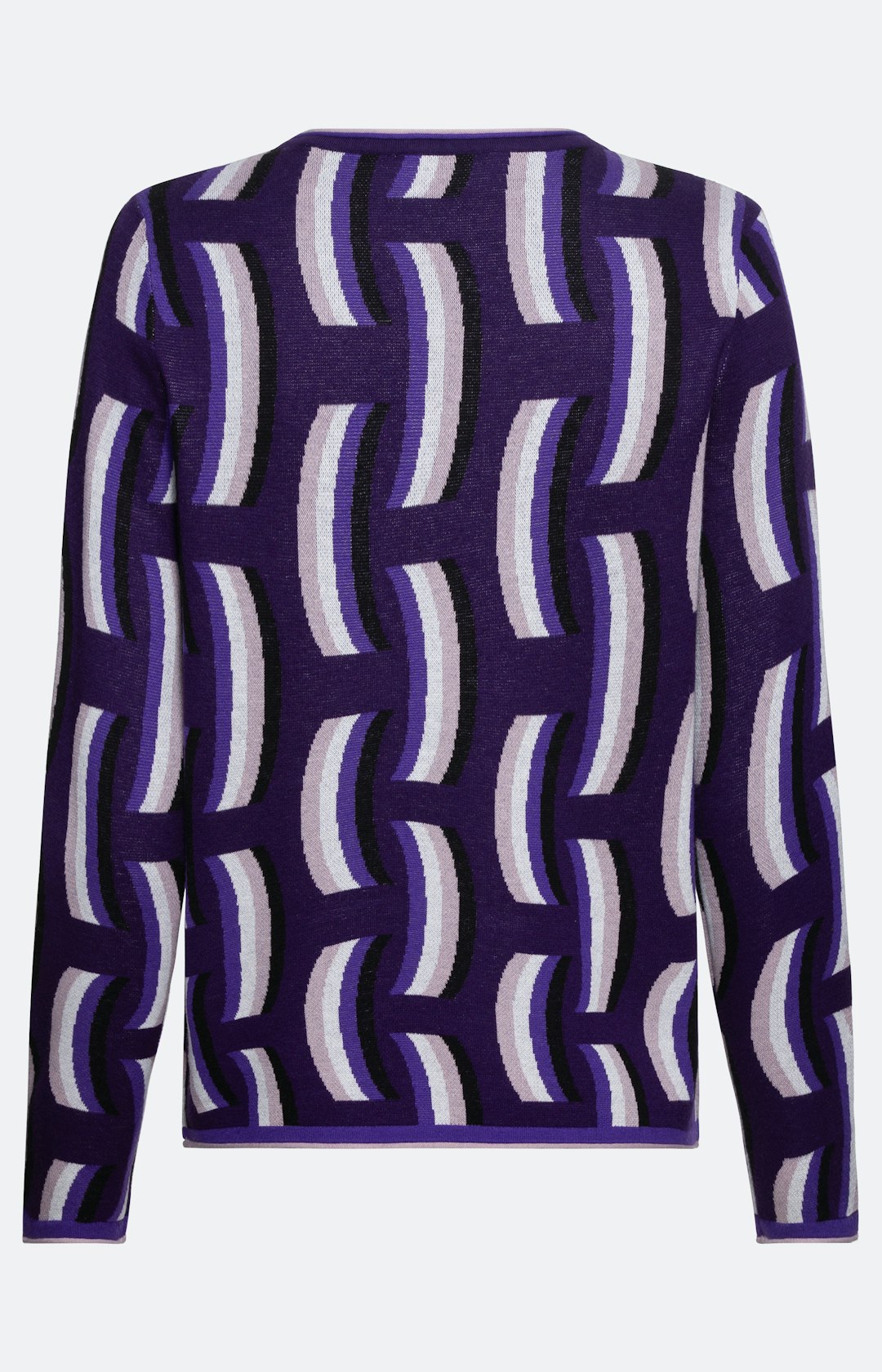 Jacquard-Pullover mit Rollsäumen