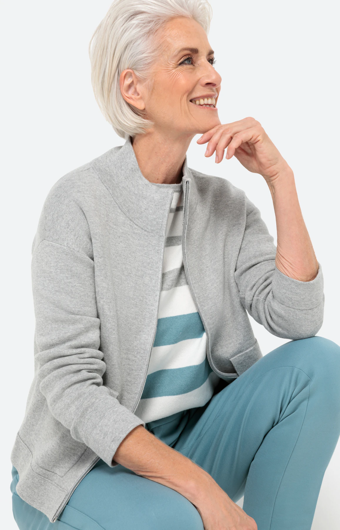 Strickjacke mit Reißverschluss