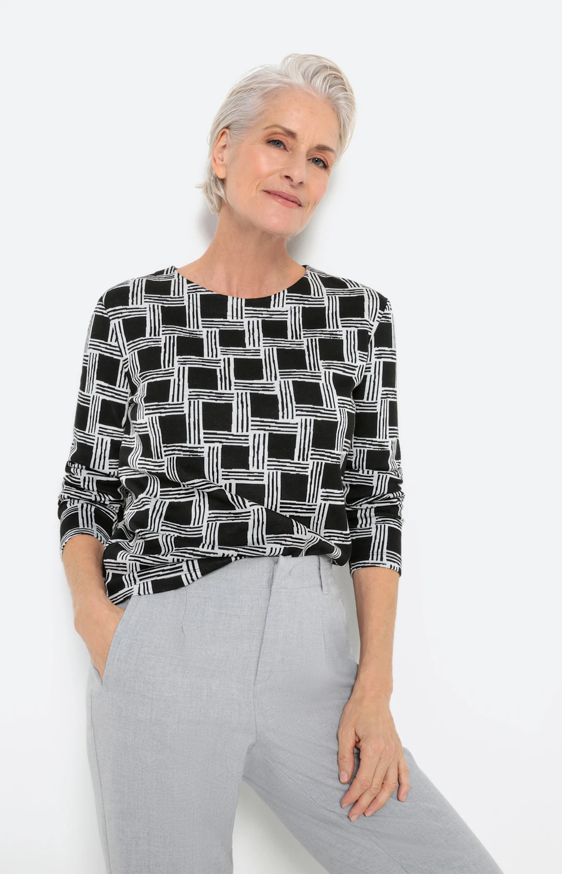 Sweatshirt met wijde ronde hals