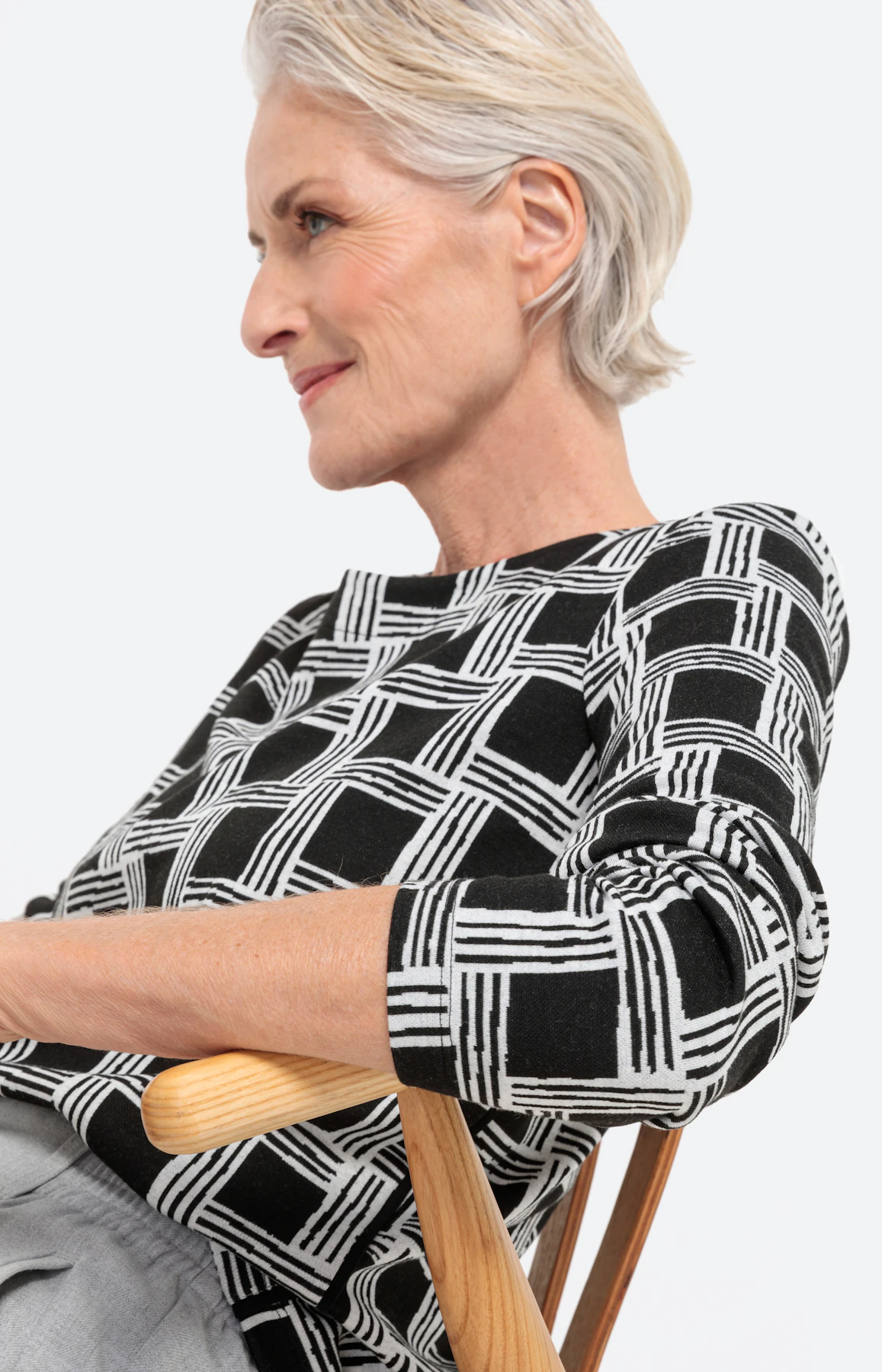 Sweatshirt met wijde ronde hals