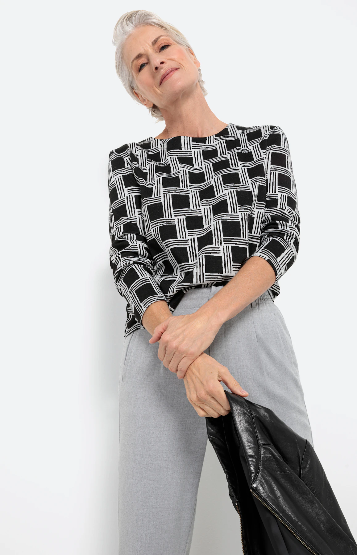 Sweatshirt met wijde ronde hals