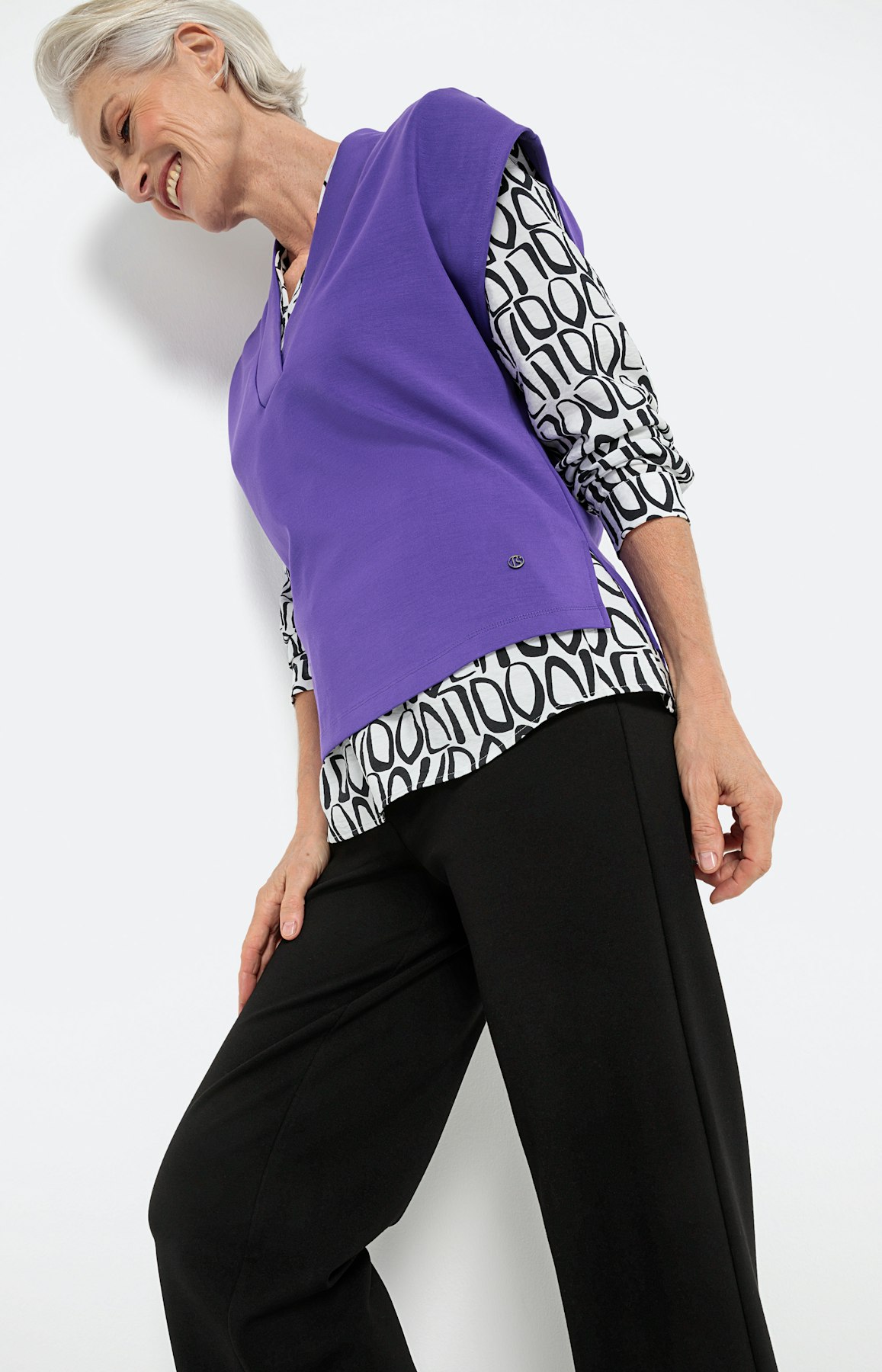 Sweat-Pullunder mit V-Ausschnitt