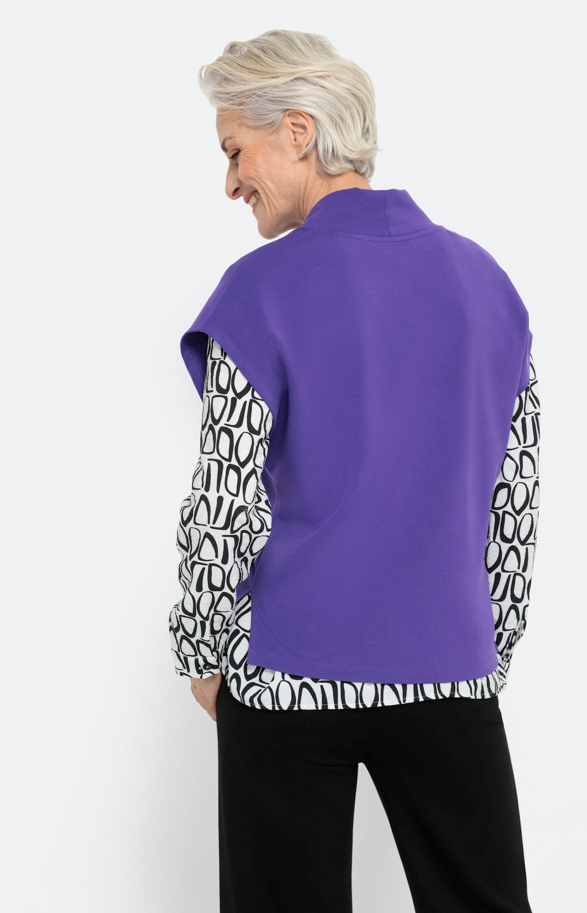 Sweat-Pullunder mit V-Ausschnitt