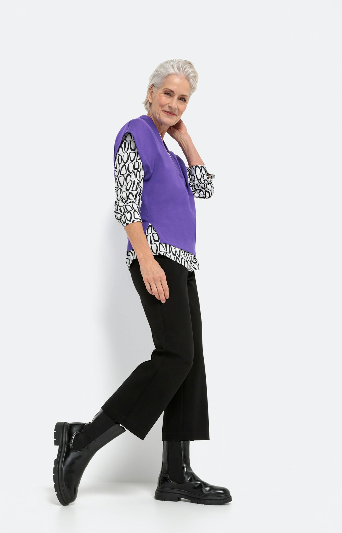 Sweat-Pullunder mit V-Ausschnitt