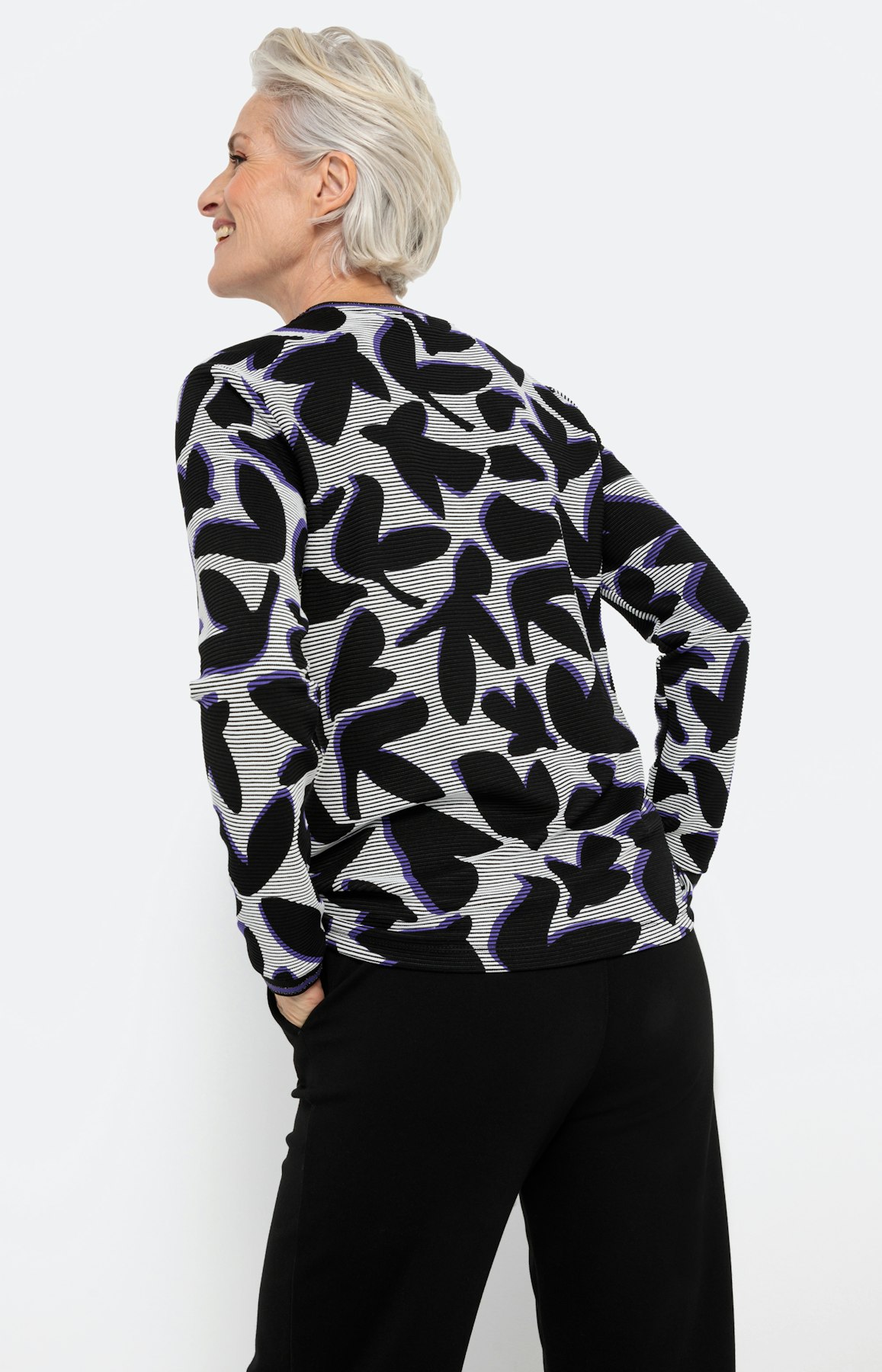 Gemustertes Sweatshirt mit Rundhals