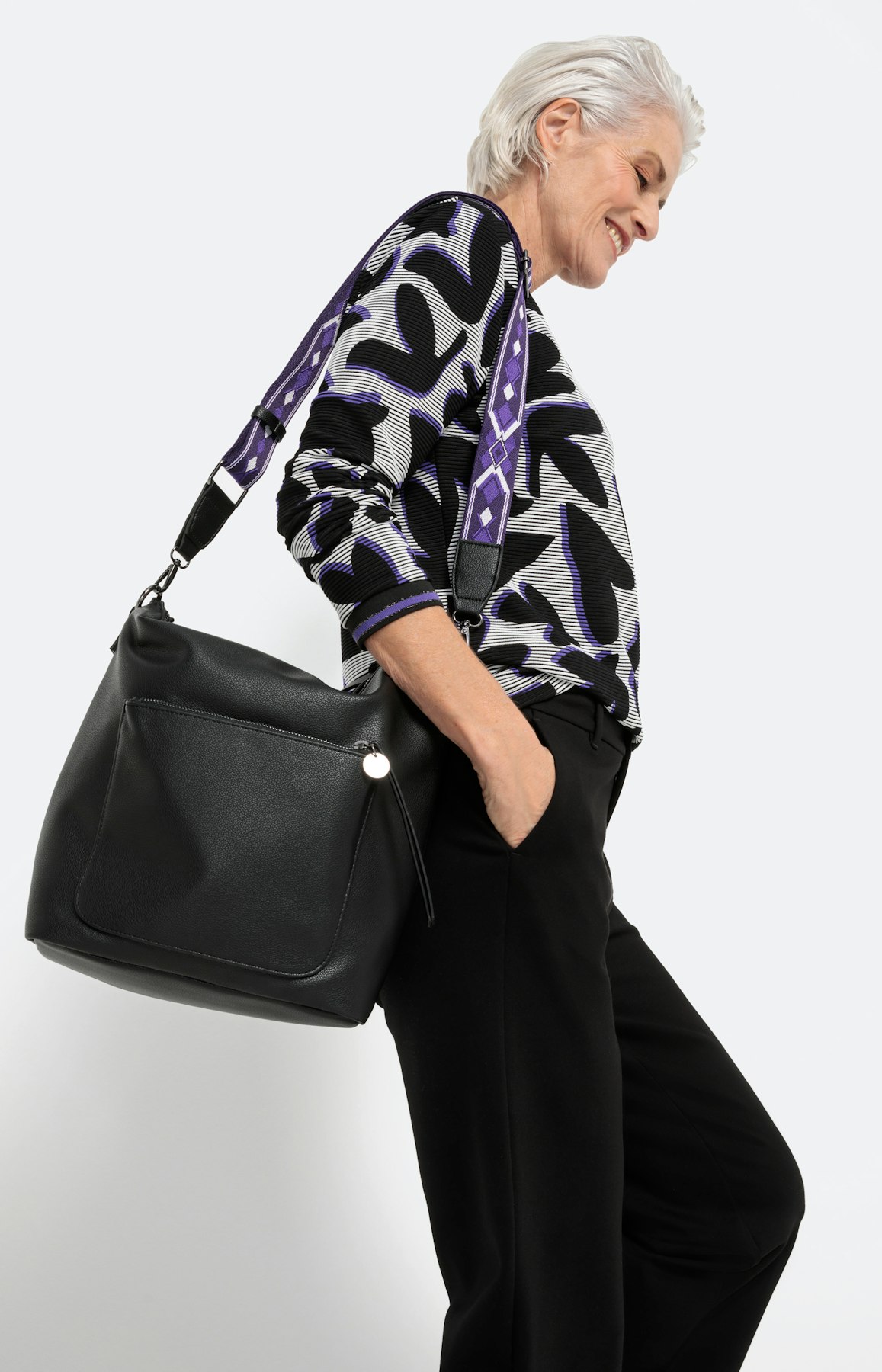 Gemustertes Sweatshirt mit Rundhals