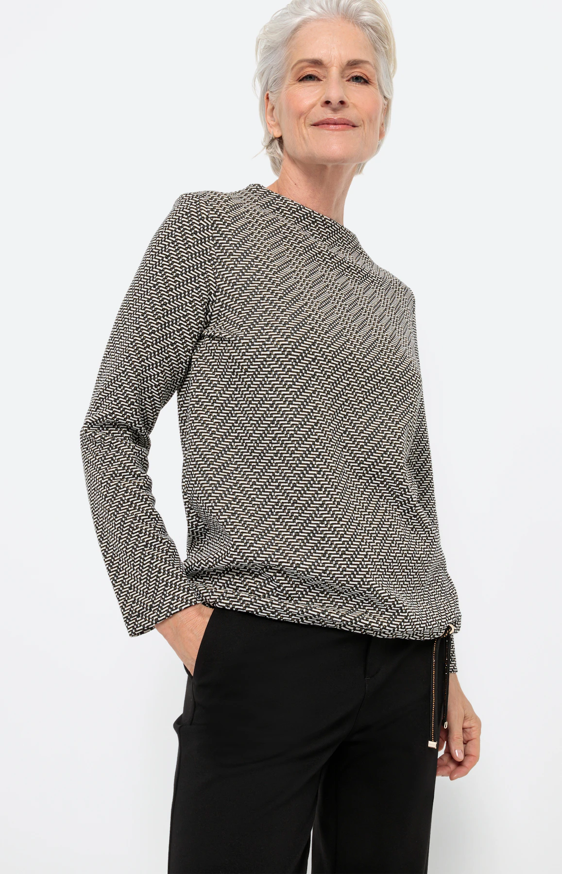 Sweatshirt mit Bindeband am Saum