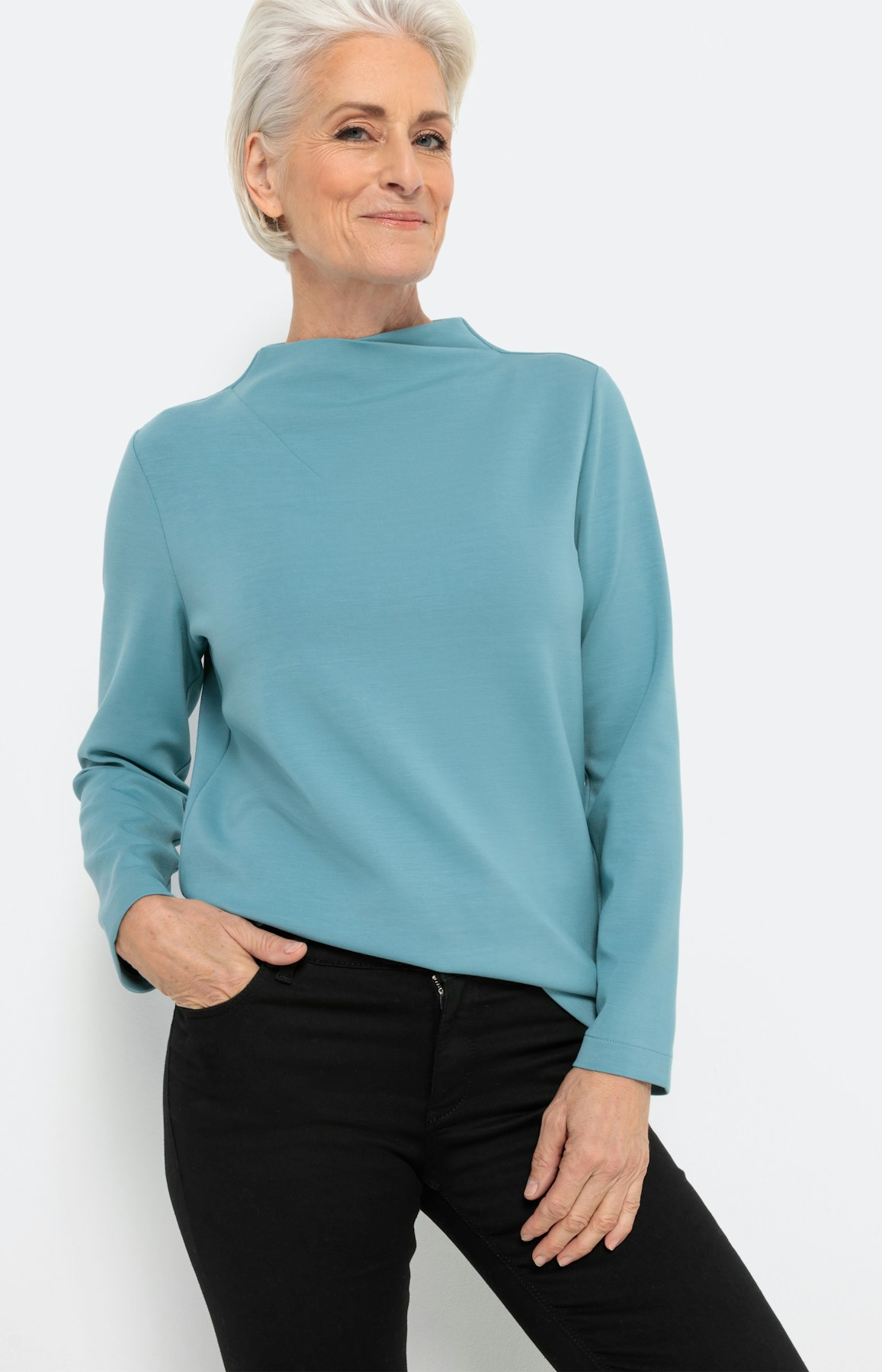 Sweatshirt in Wickeloptik