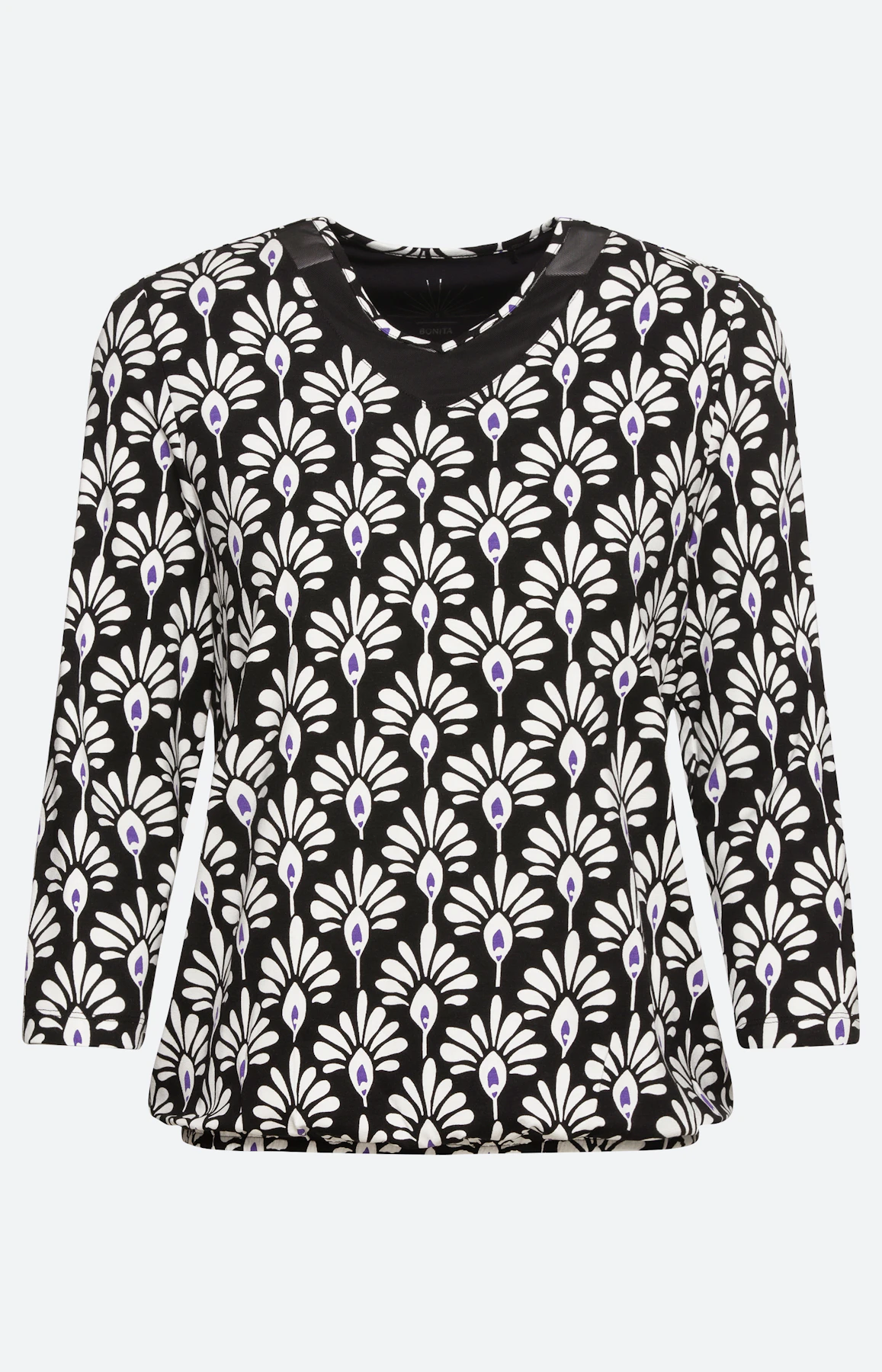 Gedessineerd shirt met elastische zoom