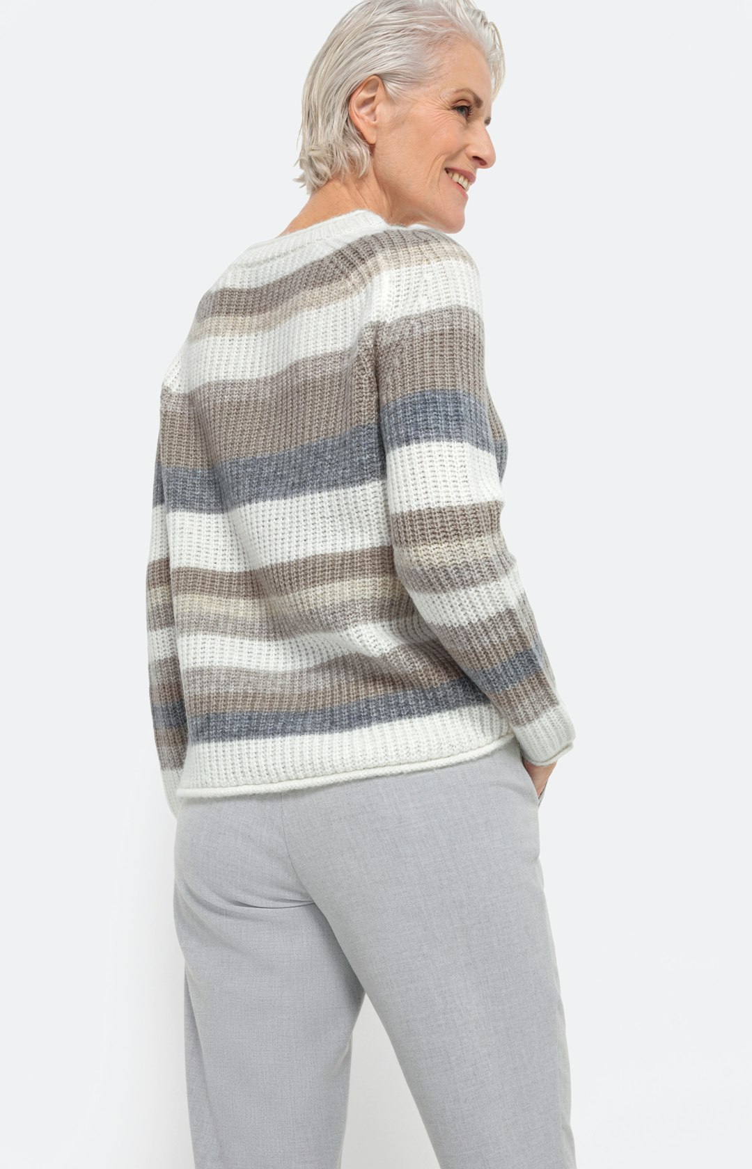 Streifen-Pullover aus Alpakamix