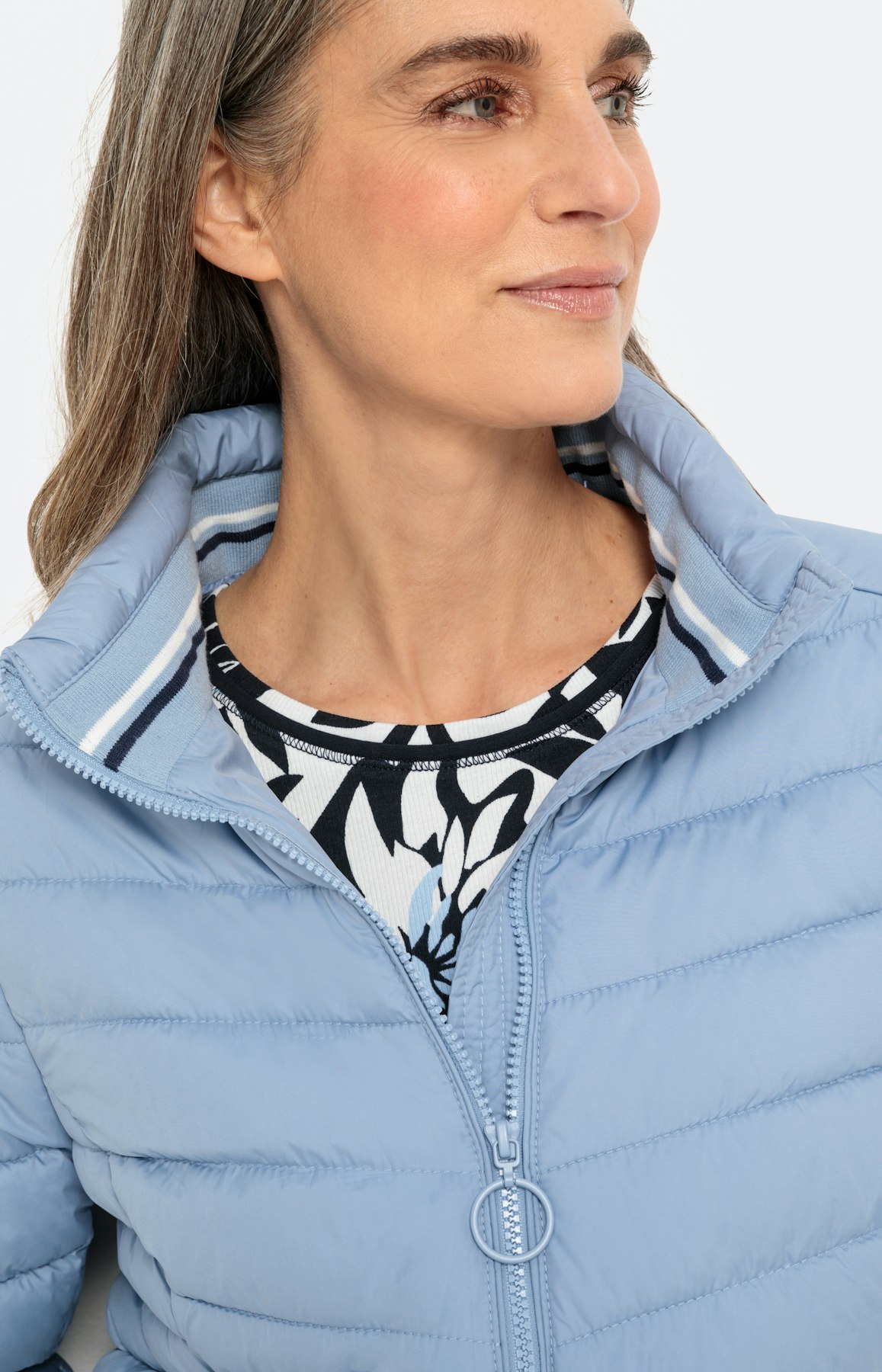 Gewatteerd jack met staande kraag