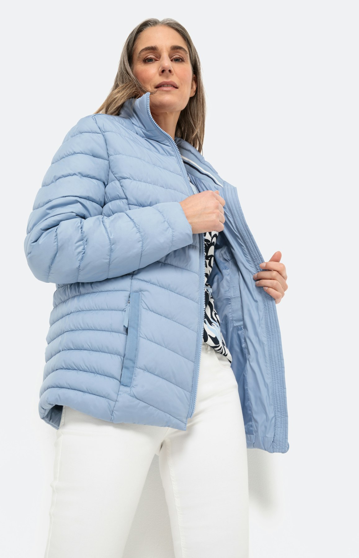 Gewatteerd jack met staande kraag