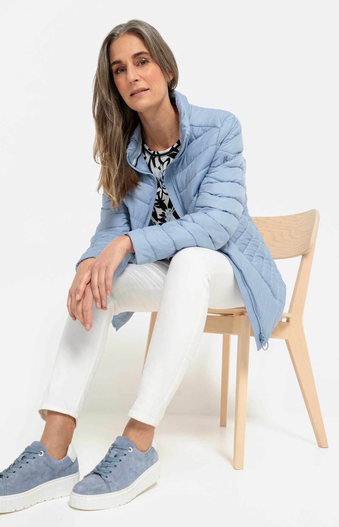 Gewatteerd jack met staande kraag