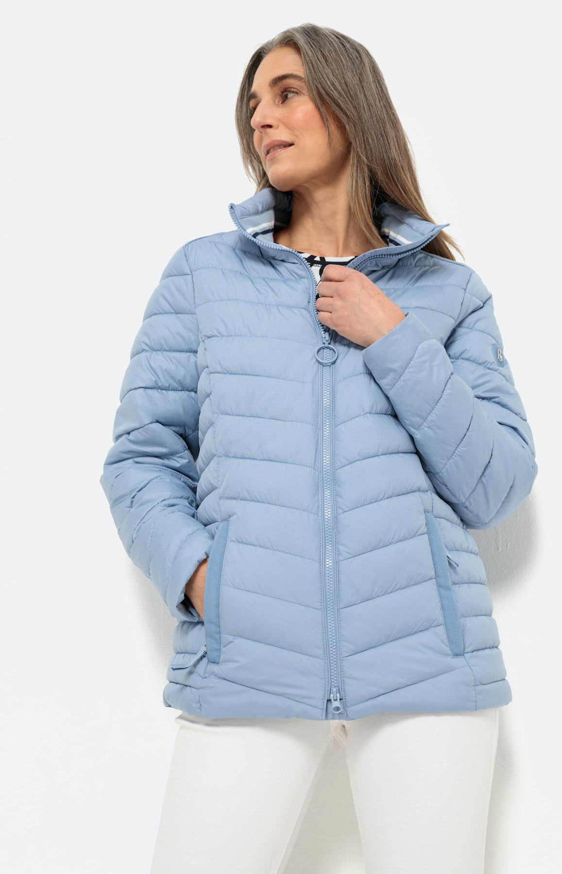 Gewatteerd jack met staande kraag