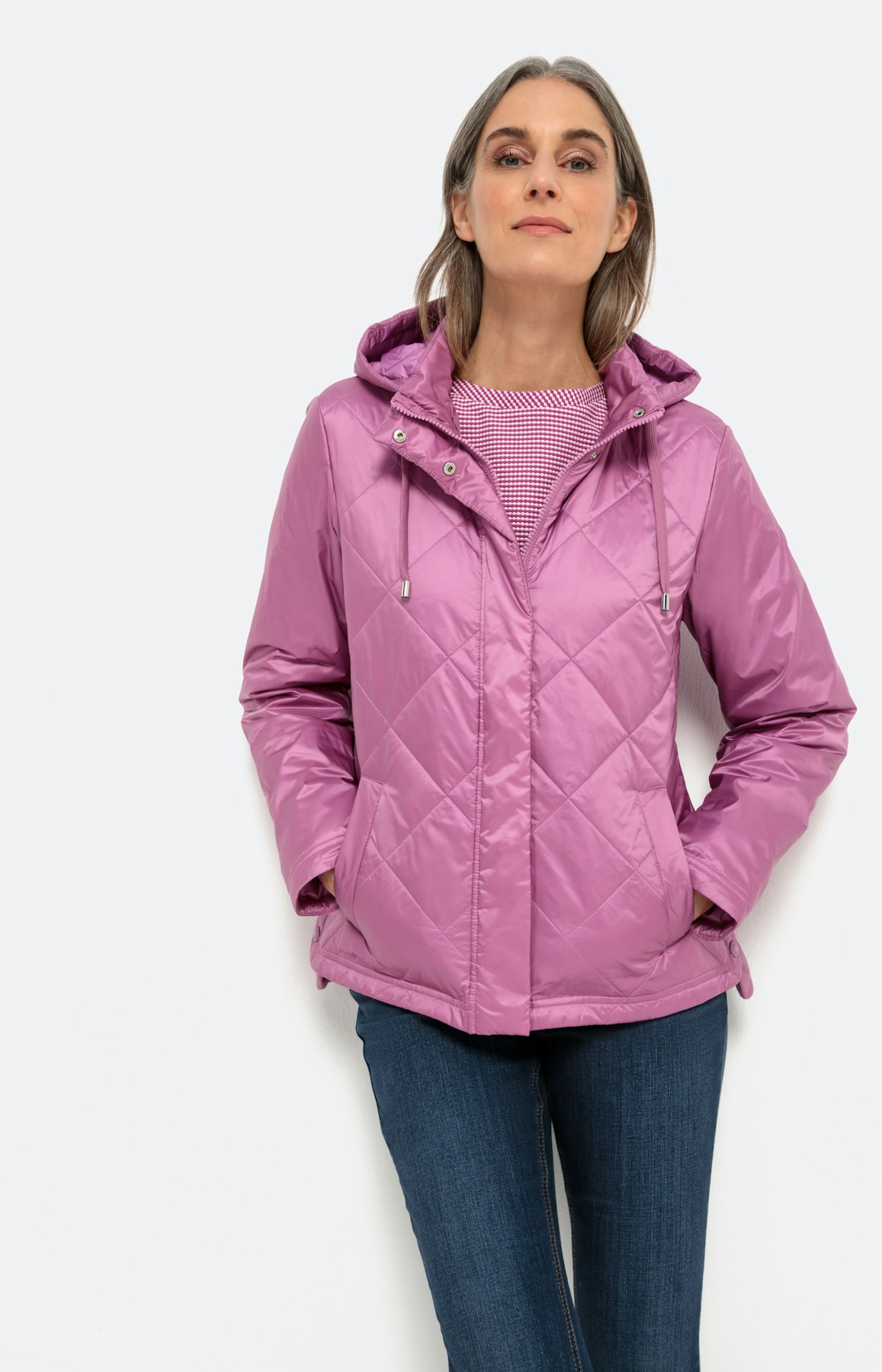 Gewatteerde jas met afneembare capuchon