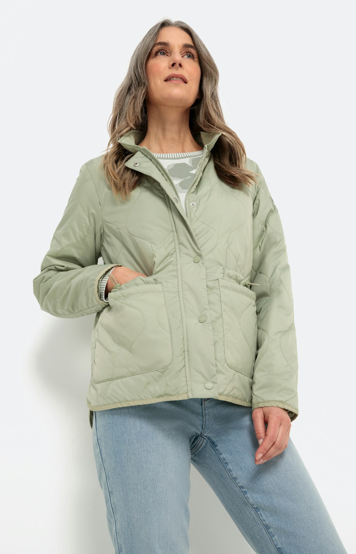 Gewatteerd jack met gelaagde zakken