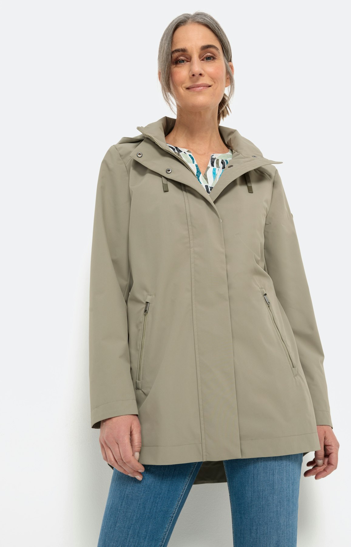 Sommerjacke mit Kapuze, khaki
