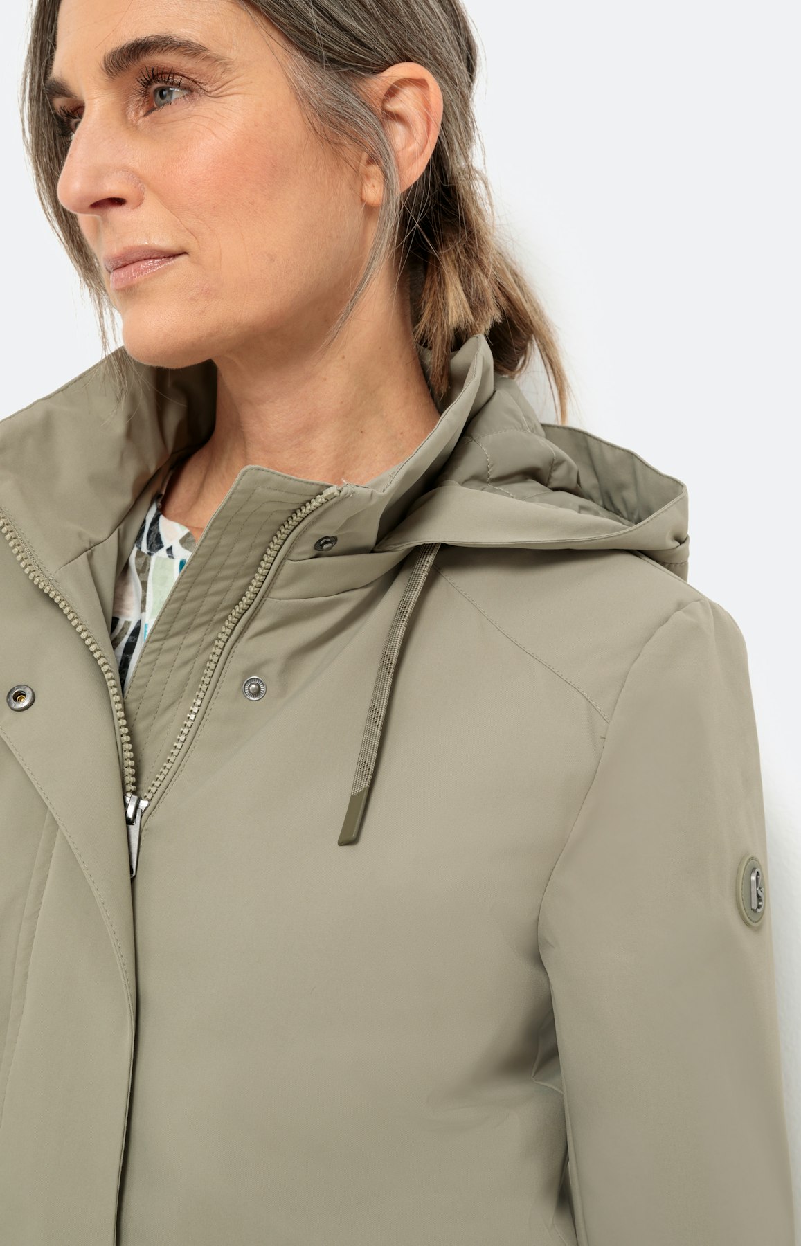 Sommerjacke mit Kapuze, khaki