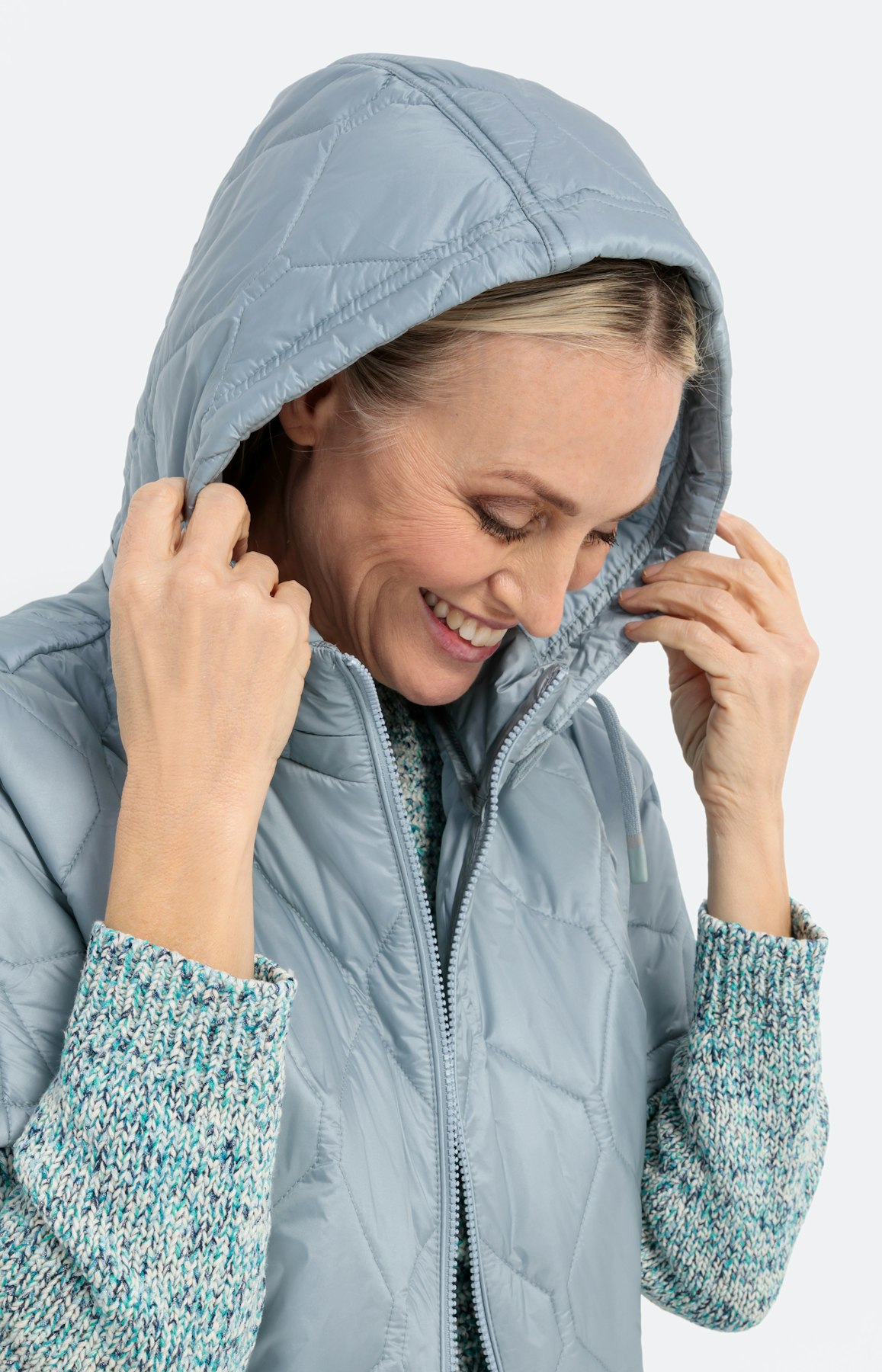 Gestikte poncho met korte mouwen