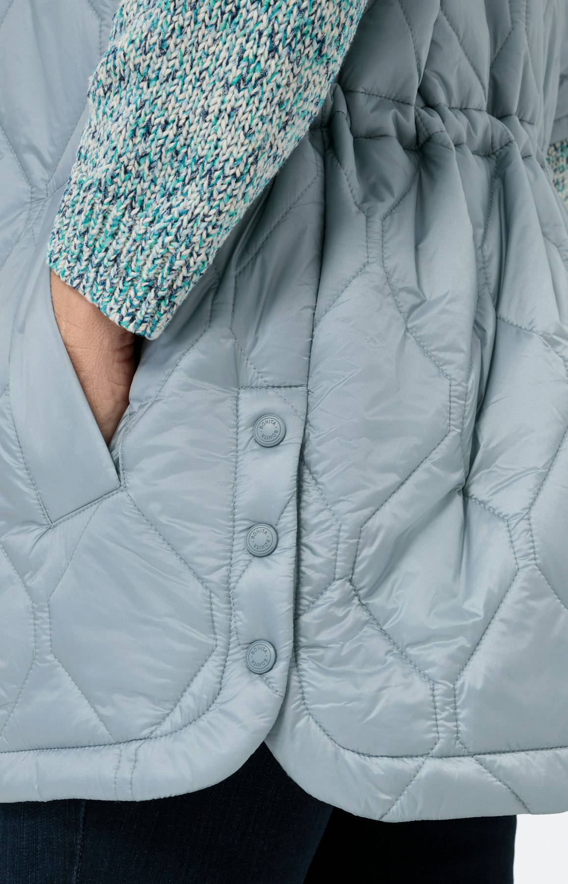 Gestikte poncho met korte mouwen