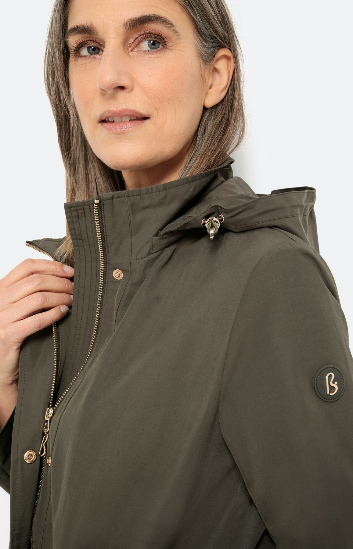 Parka jas met optionele capuchon, olive