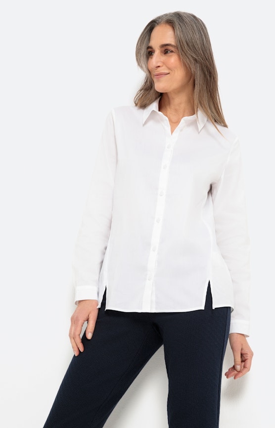 Unikleurige blouse met lange mouwen