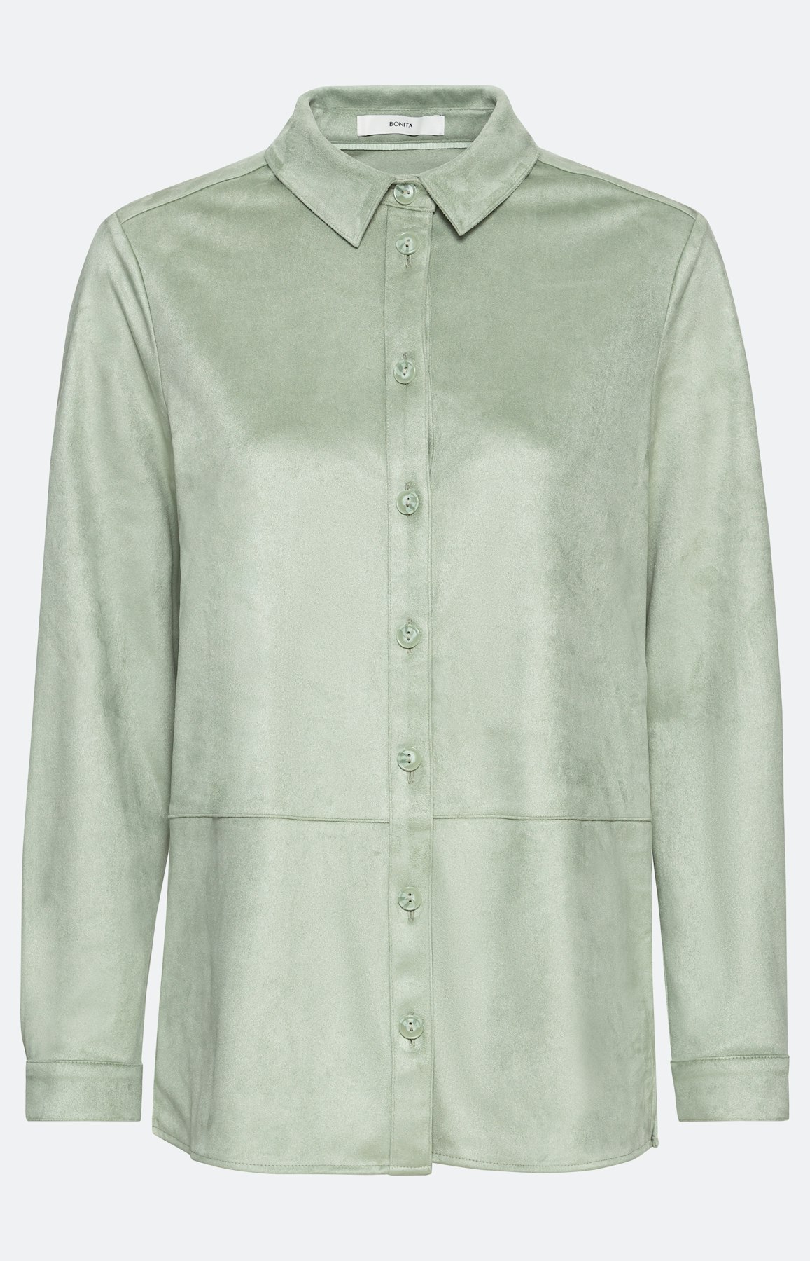 Blouse met lange mouwen in suède-look