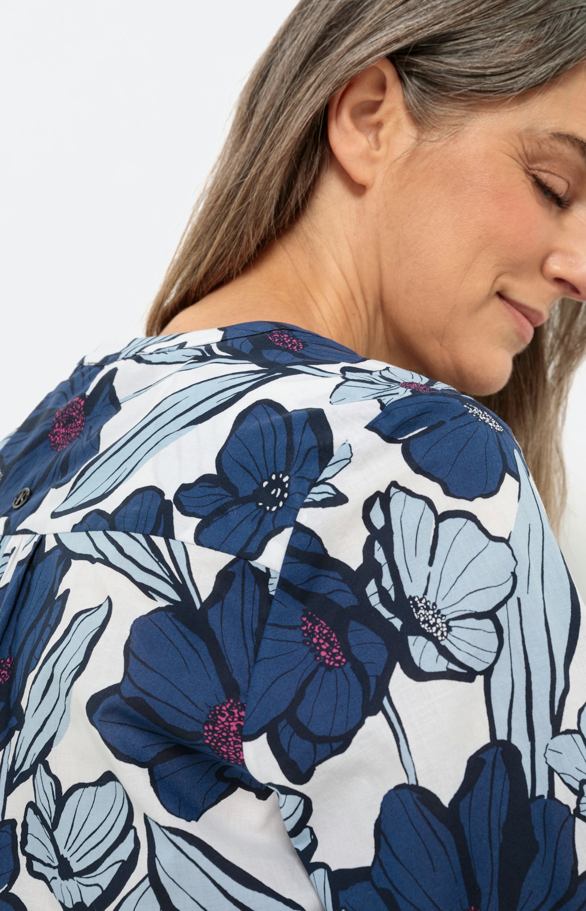 Geblümte Bluse mit langem Arm