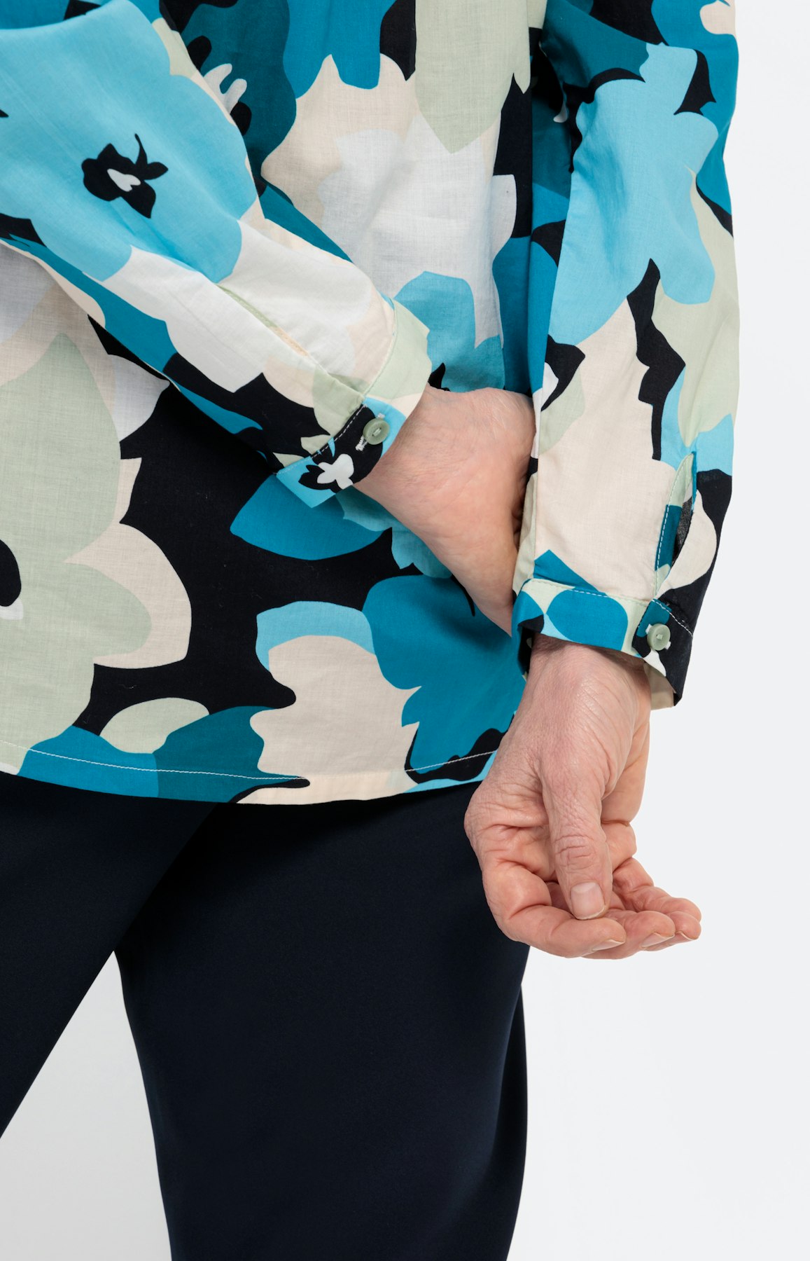 Blouse met lange mouwen van cotton voile