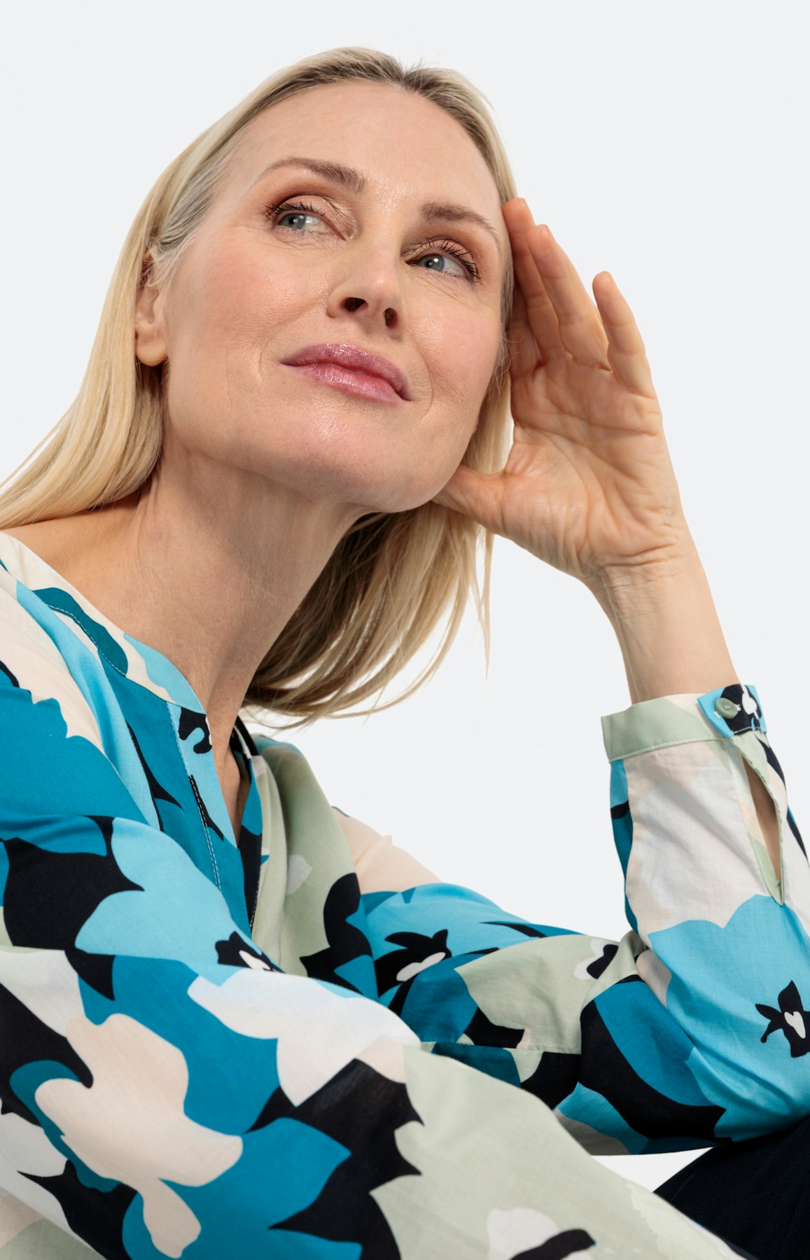 Blouse met lange mouwen van cotton voile