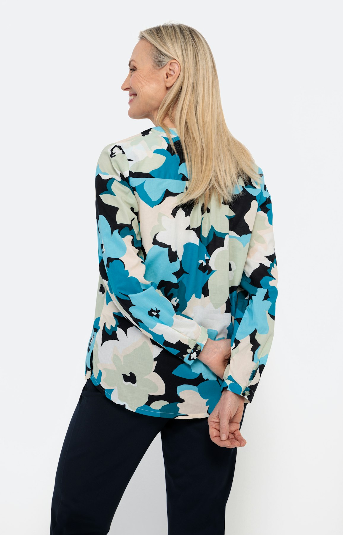 Blouse met lange mouwen van cotton voile