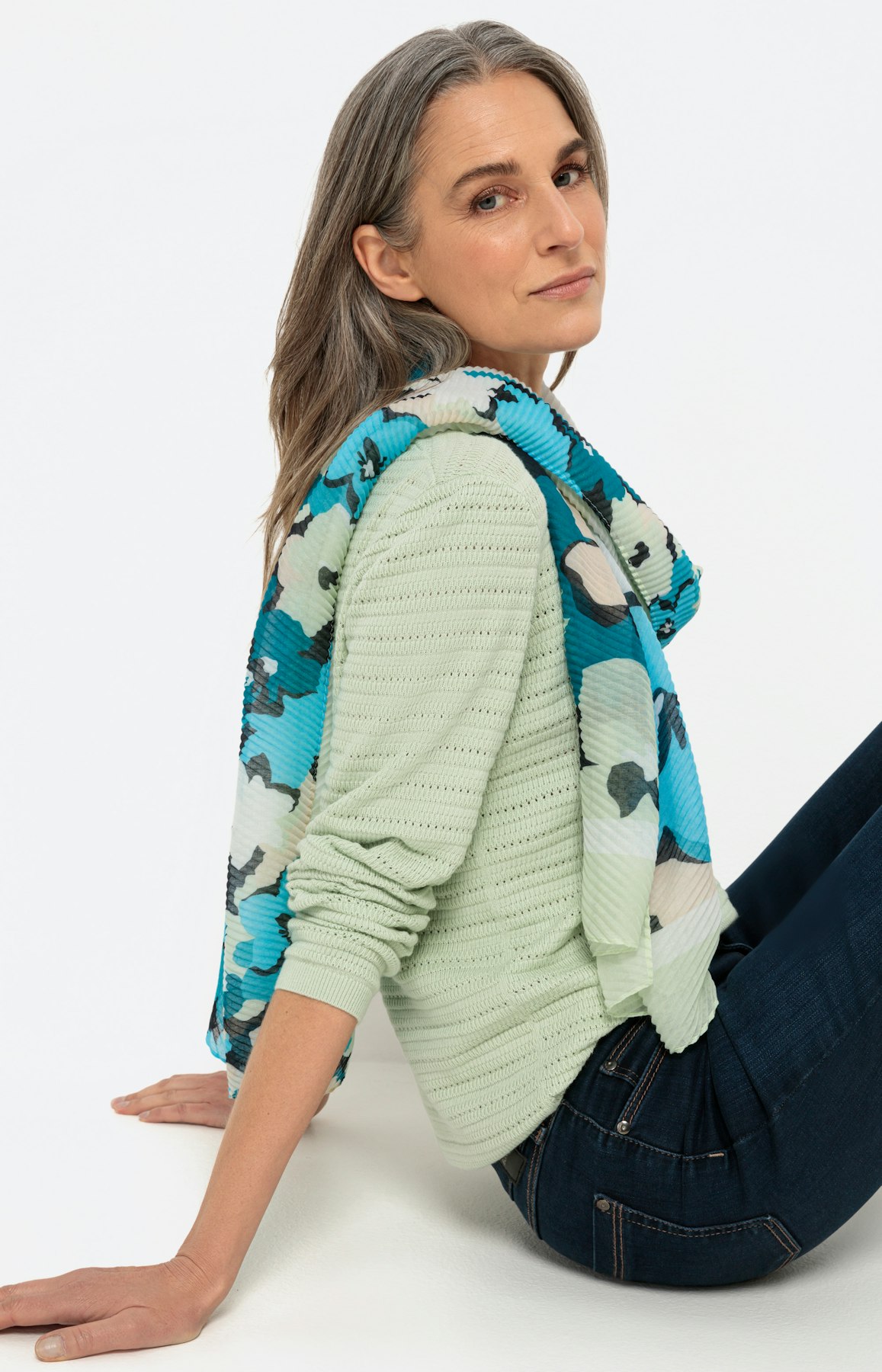 Geplisseerde sjaal met print